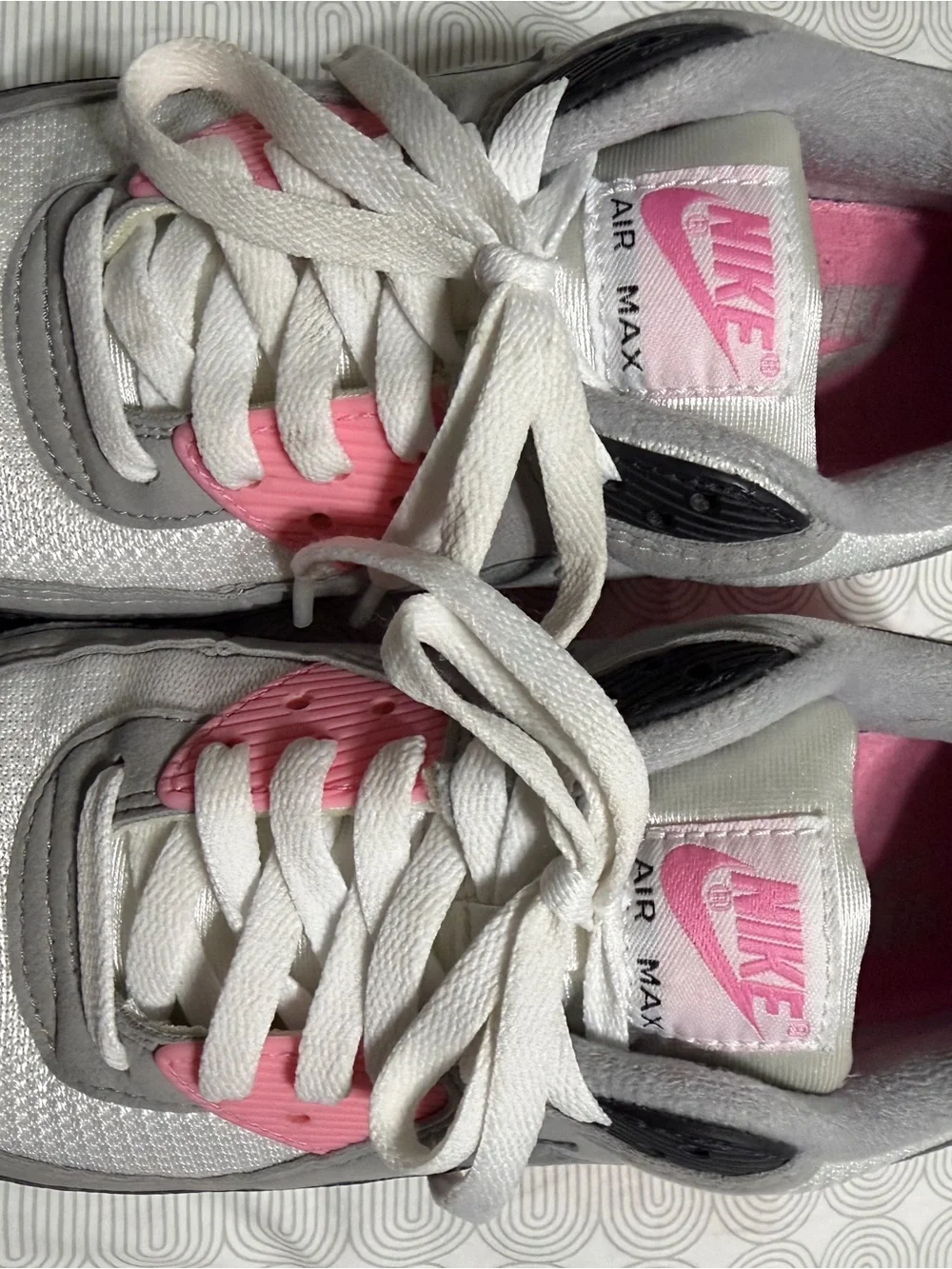 Nike White, Gray & Pink Running Shoes